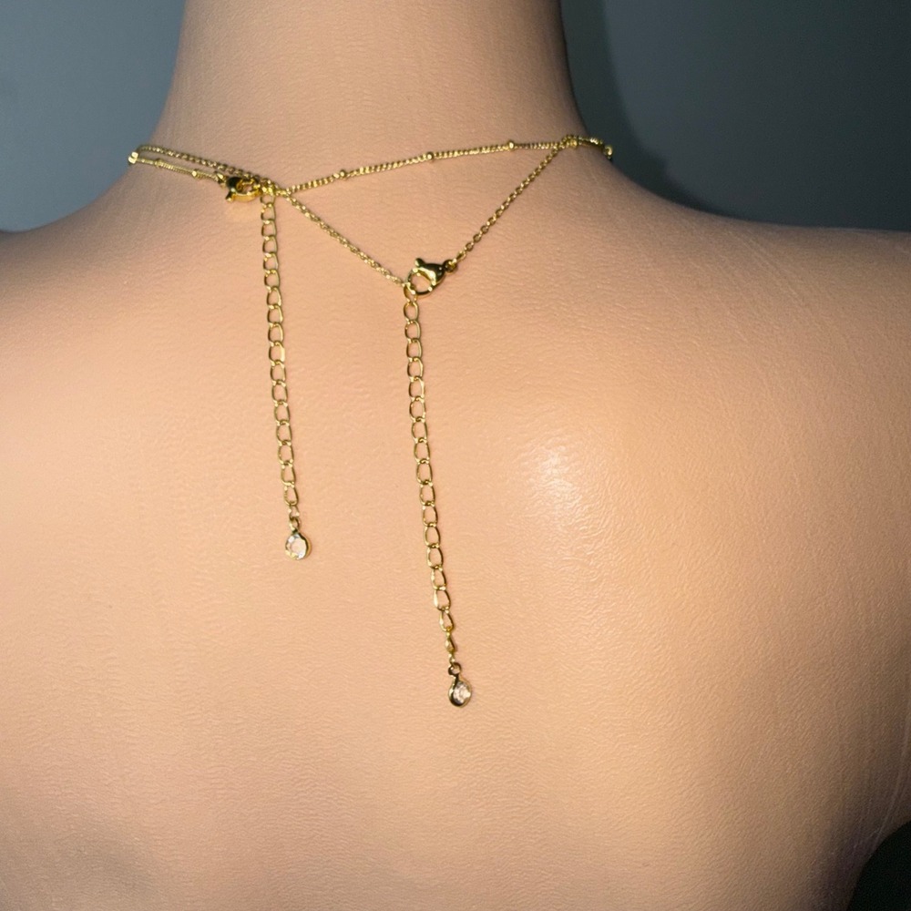 Yoosteel Gold Layered Initial Necklace Set Satellite Choker Letter J Pendant - Picture 7 of 9